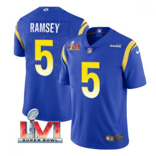 686178577c4a3_1 Youth Los Angeles Rams #5 Jalen Ramsey Royal 2022 Super Bowl LVI Vapor Untouchable Limited Stitched Jersey