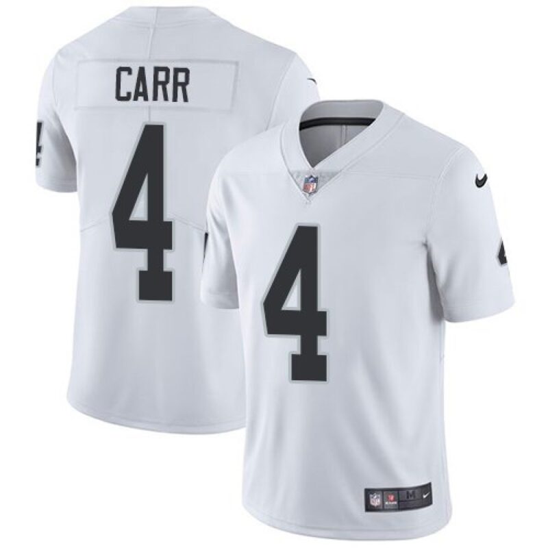 6861788f10b0e_1 Youth Oakland Raiders #4 Derek Carr White Vapor Untouchable Limited Stitched NFL Jersey