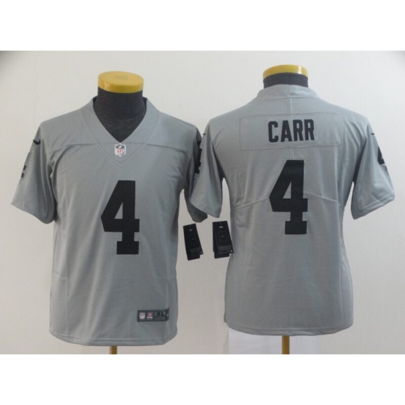 686178ab8ec18_1 Youth Oakland Raiders #4 Derek Carr 2019 Gary Inverted Legend Stitched NFL Jersey