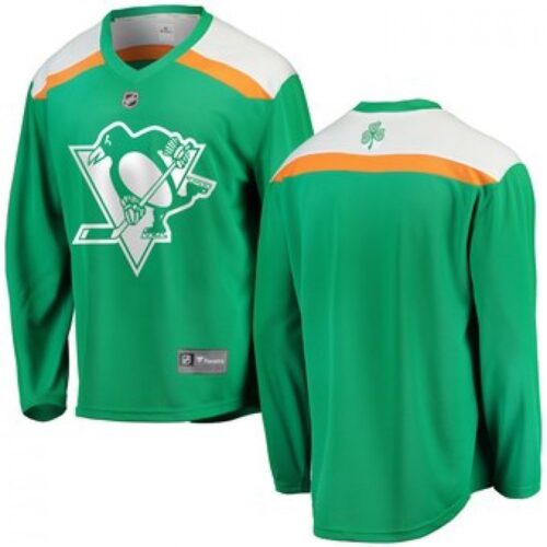 686178ad2a3e9_1 Men's Pittsburgh Penguins Green 2019 St. Patrick's Day Stitched NHL Jersey