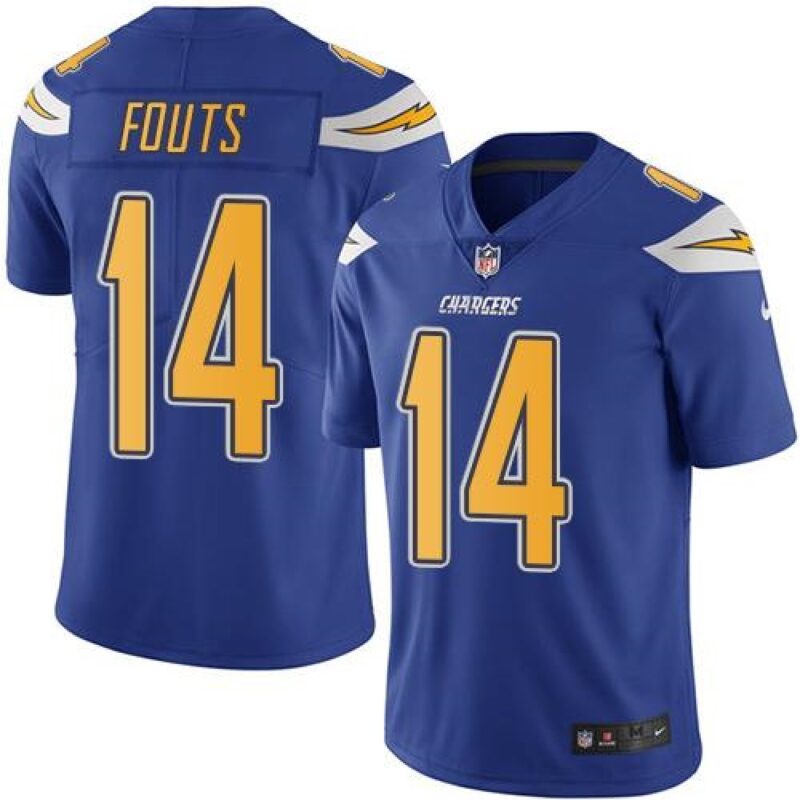686178ea31a1a_1 Chargers #14 Dan Fouts Electric Blue Youth Stitched NFL Limited Rush Jersey