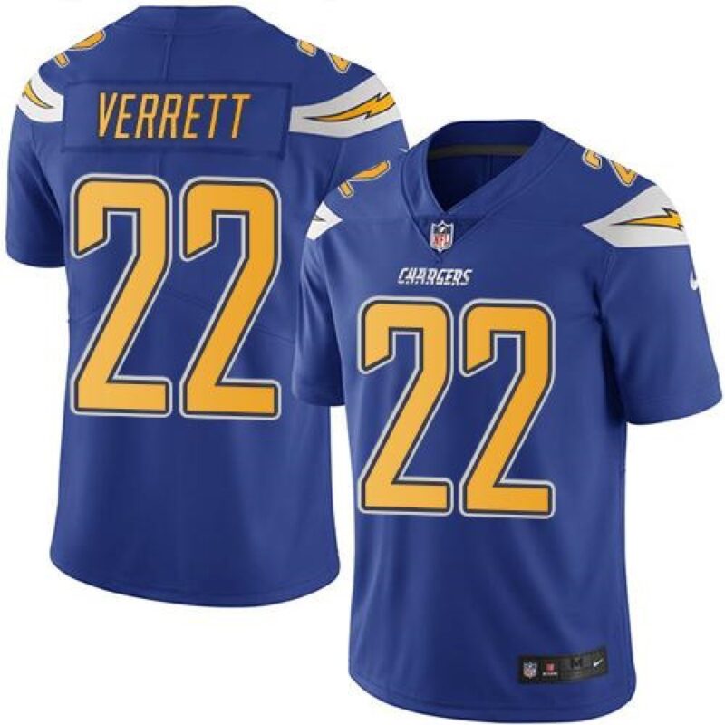 686178f536b51_1 Chargers #22 Jason Verrett Electric Blue Youth Stitched NFL Limited Rush Jersey