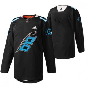 6861795444863_1 Men's Carolina Hurricanes Blank 2022 Black Warm-up Stitched Jersey