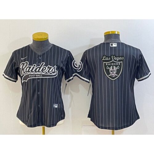 686179804b917_1 Youth Las Vegas Raiders Black Team Big Logo With Patch Cool Base Stitched Baseball Jersey