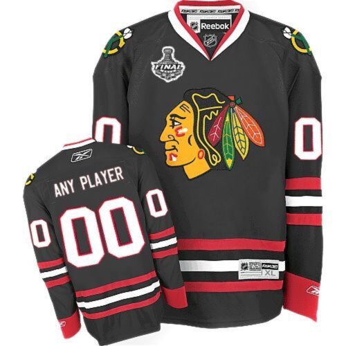 6861798374639_1 Blackhawks New Third Personalized Authentic Black Stanley Cup Finals NHL Jersey (S-3XL)