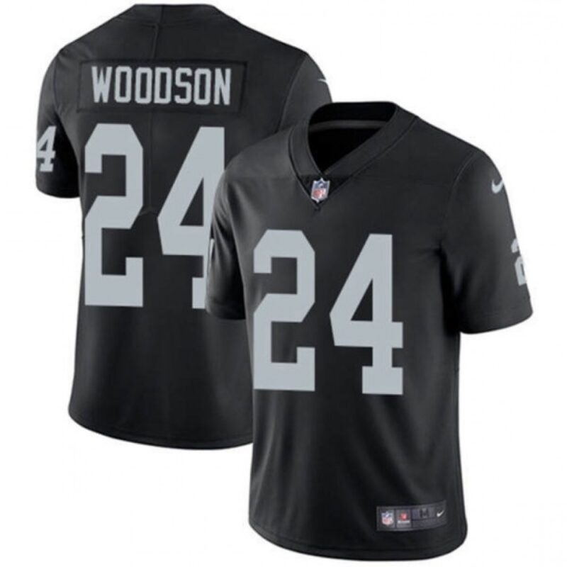 686179bd5bddf_1 Youth Las Vegas Raiders #24 Charles Woodson Black Vapor Untouchable Limited Stitched Jersey