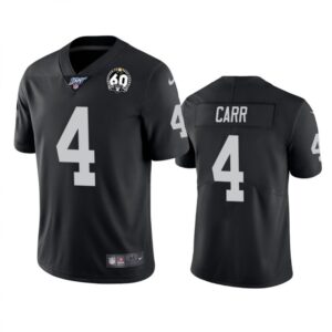 686179cf47e5a_1 Youth Oakland Raiders #4 Derek Carr Black 2019 100th Season With 60 Patch Vapor Untouchable Limited Stitched NFL Jersey