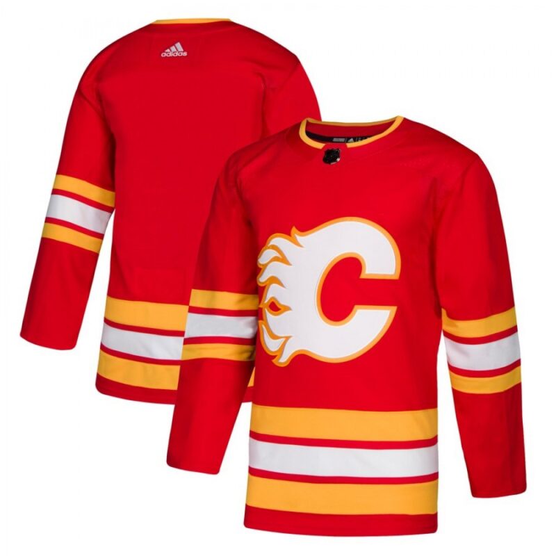 686179d7ca1a8_1 Men's Calgary Flames Red Blank Stitched NHL Jersey