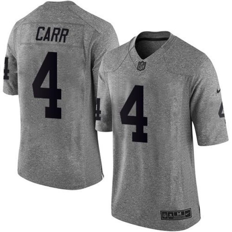 686179f17063e_1 Youth Las Vegas Raiders #4 Derek Carr Gray Stitched NFL Jersey