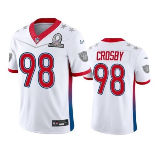 68617a3a01784_1 Youth Las Vegas Raiders #98 Maxx Crosby 2022 White Pro Bowl Stitched Jersey