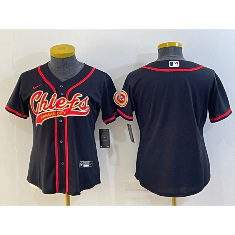 68617a66a1ec9_1 Youth Kansas City Chiefs Blank Black With Patch Cool Base Stitched Baseball Jersey