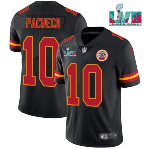 68617a694dc5d_1 Youth Kansas City Chiefs #10 Isiah Pacheco Black Super Bowl LVII Patch Vapor Untouchable Limited Stitched Jersey