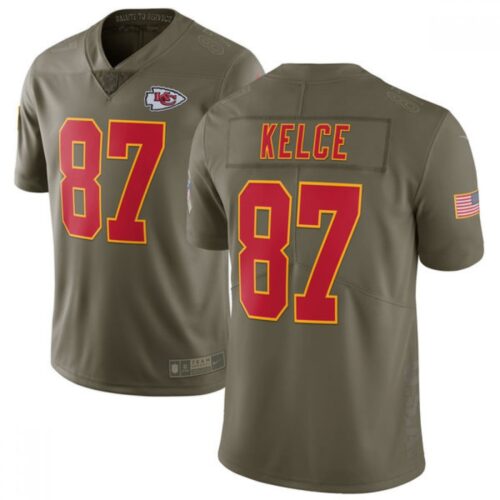 68617abed1721_1 Youth Kansas City Chiefs #87 Travis Kelce Olive Salute To Service Limited Stitched NFL Jersey