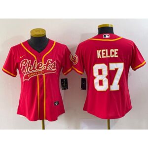 68617ac70be9e_1 Youth Kansas City Chiefs #87 Travis Kelce Red With Patch Cool Base Stitched Baseball Jersey