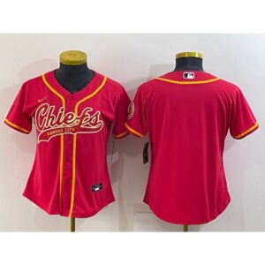 68617acc5cfae_1 Youth Kansas City Chiefs Blank Red With Patch Cool Base Stitched Baseball Jersey