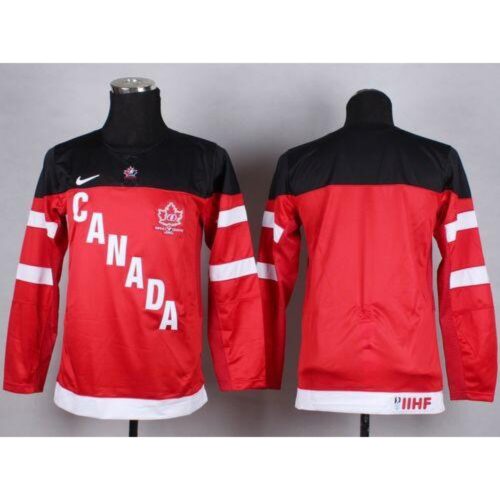 68617ad0b9321_1 Team Canada Blank Red 100th Anniversary Stitched Youth NHL Jersey
