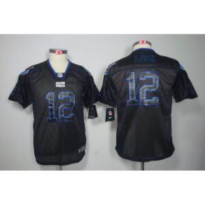 68617b8811dcb_1 Youth Indianapolis Colts #12 Andrew Luck Light Out Black Limited Stitched NFL Jersey