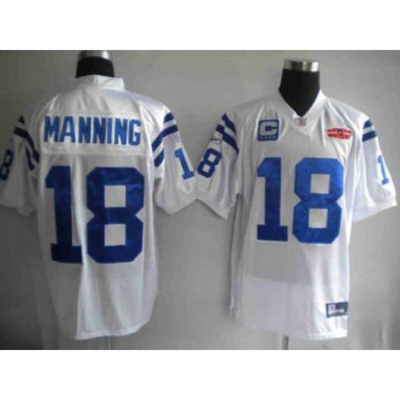 68617c1e22691_1 Colts #18 Peyton Manning White With Super Bowl Patch Stitched Youth NFL Jersey