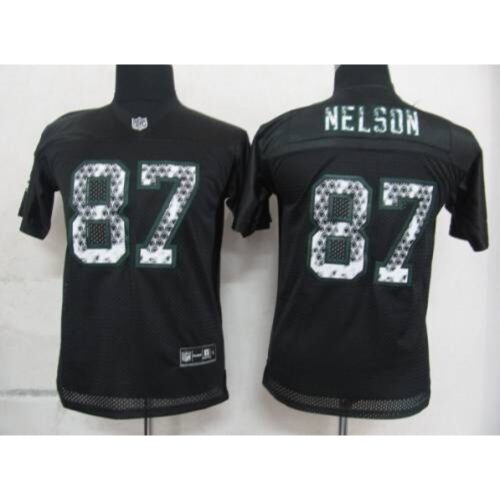 68617d8a4210a_1 Sideline Black United Packers #87 Jordy Nelson Black Stitched Youth NFL Jersey