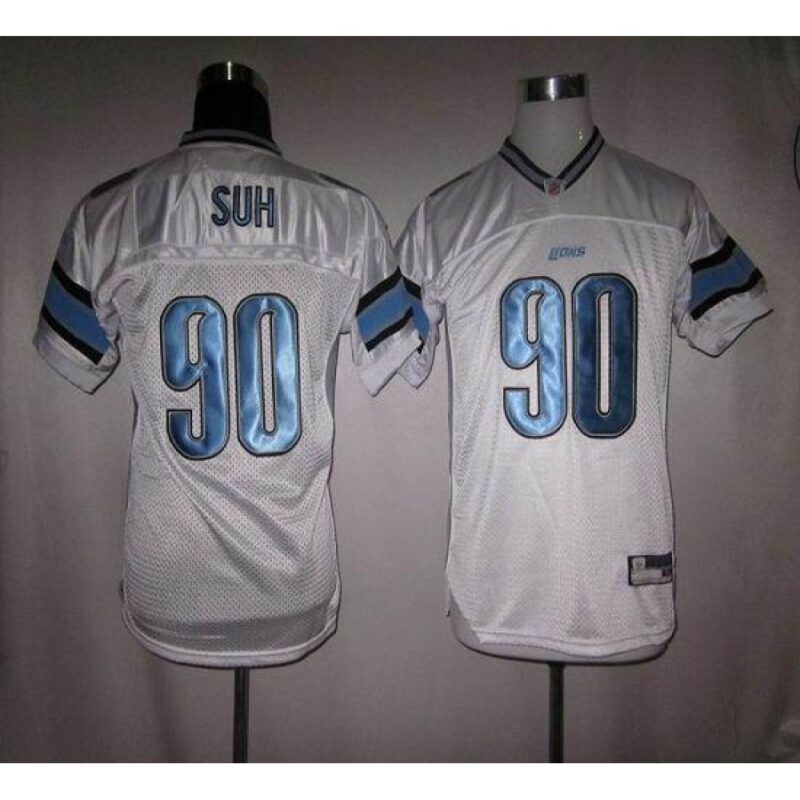 68617e5b646c3_1 Lions #90 Ndamukong Suh White EStitched Youth NFL Jersey