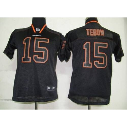68617f654311e_1 Broncos #15 Tim Tebow Lights Out Black Stitched Youth NFL Jersey