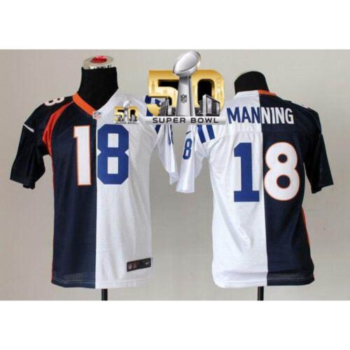 68617fc79047b_1 Broncos #18 Peyton Manning Blue/White Super Bowl 50 Youth Stitched NFL Elite Split Colts Jersey