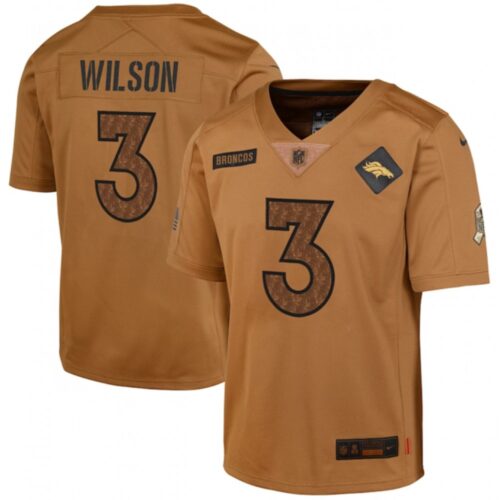 6861800576c0e_1 Youth Denver Broncos #3 Russell Wilson 2023 Brown Salute To Service Limited Stitched Football Jersey