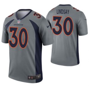 68618010c0651_1 Youth Denver Broncos #30 Phillip Lindsay Gray Inverted Legend Stitched NFL Jersey