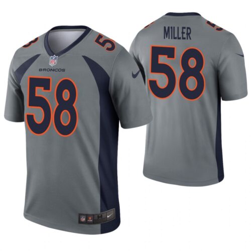 68618013e00ff_1 Youth Denver Broncos #58 Von Miller Gray Inverted Legend Stitched NFL Jersey