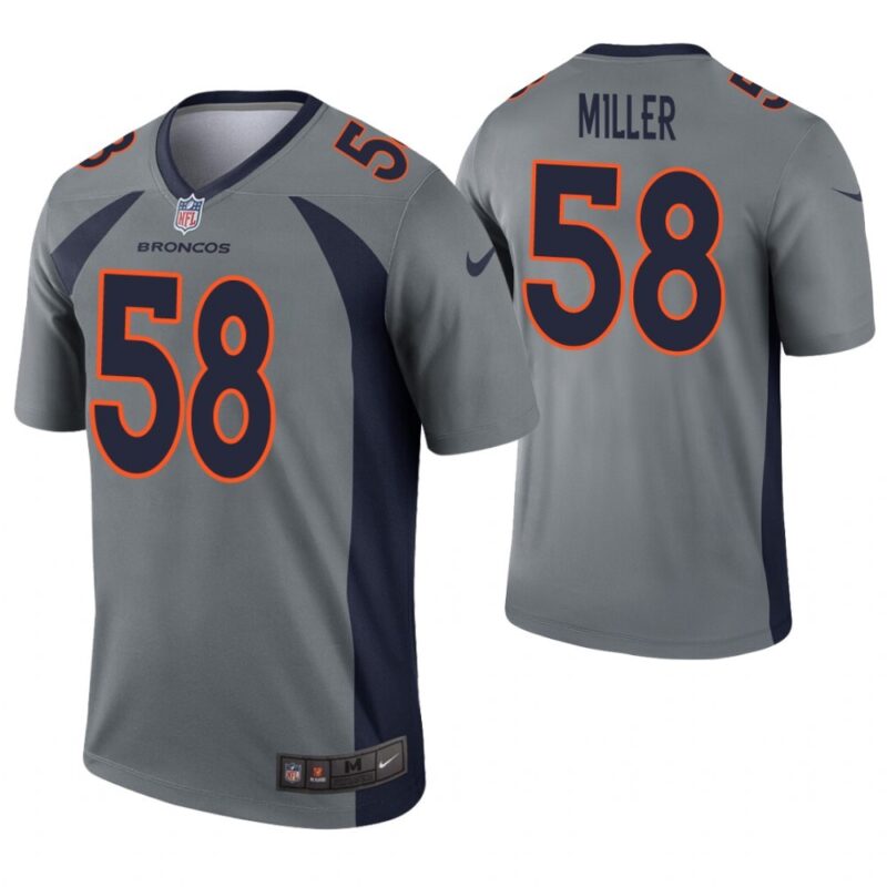 68618013e00ff_1 Youth Denver Broncos #58 Von Miller Gray Inverted Legend Stitched NFL Jersey