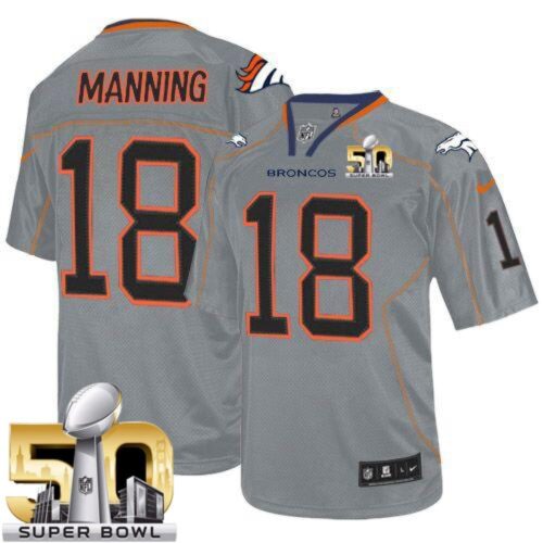 68618069c8ab8_1 Broncos #18 Peyton Manning Lights Out Grey Super Bowl 50 Youth Stitched NFL Elite Jersey