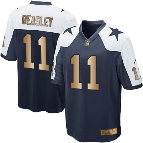 6861808d4646a_1 Cowboys #11 Cole Beasley Navy Blue Thanksgiving Throwback Youth Stitched NFL Elite Gold Jersey