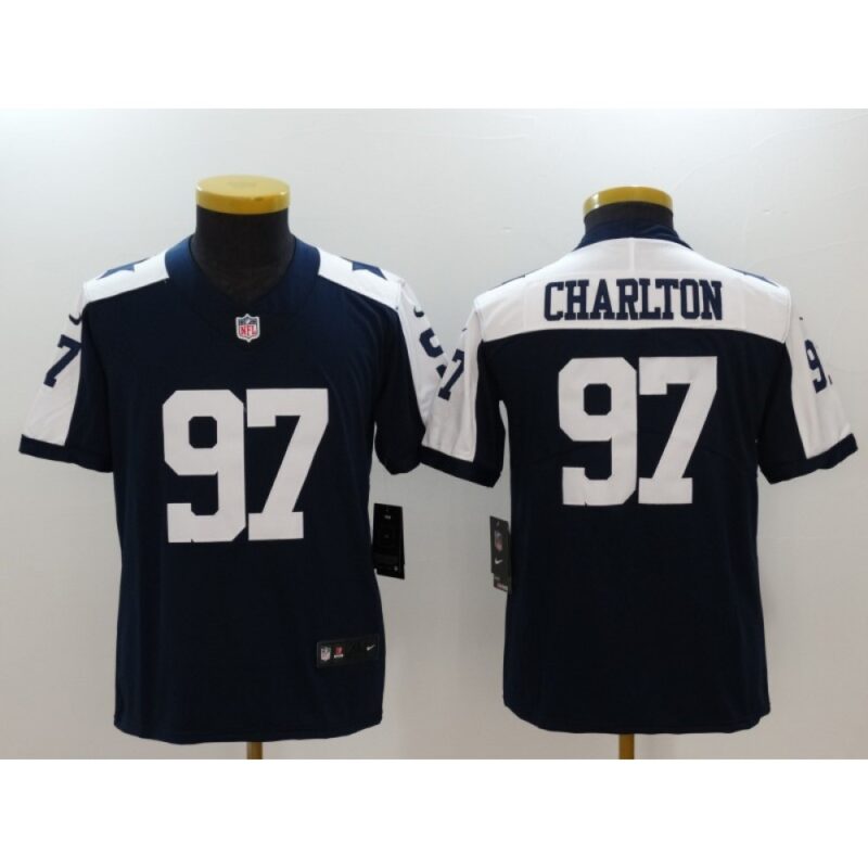 686180b089138_1 Youth Dallas Cowboys #97 Taco Charlton Navy Throwback Vapor Untouchable Limited Jersey