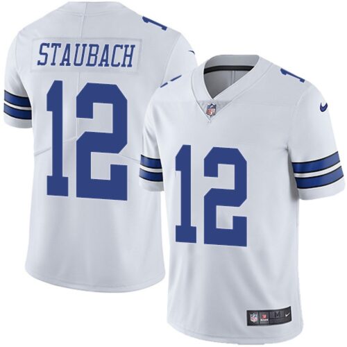 686181149e1e9_1 Youth Dallas Cowboys #12 Roger Staubach White Vapor Untouchable Limited Stitched Jersey