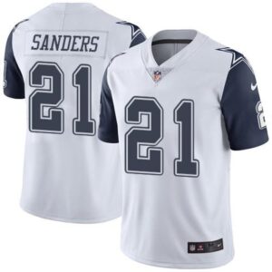 6861811f266ea_1 Cowboys #21 Deion Sanders White Youth Stitched NFL Limited Rush Jersey
