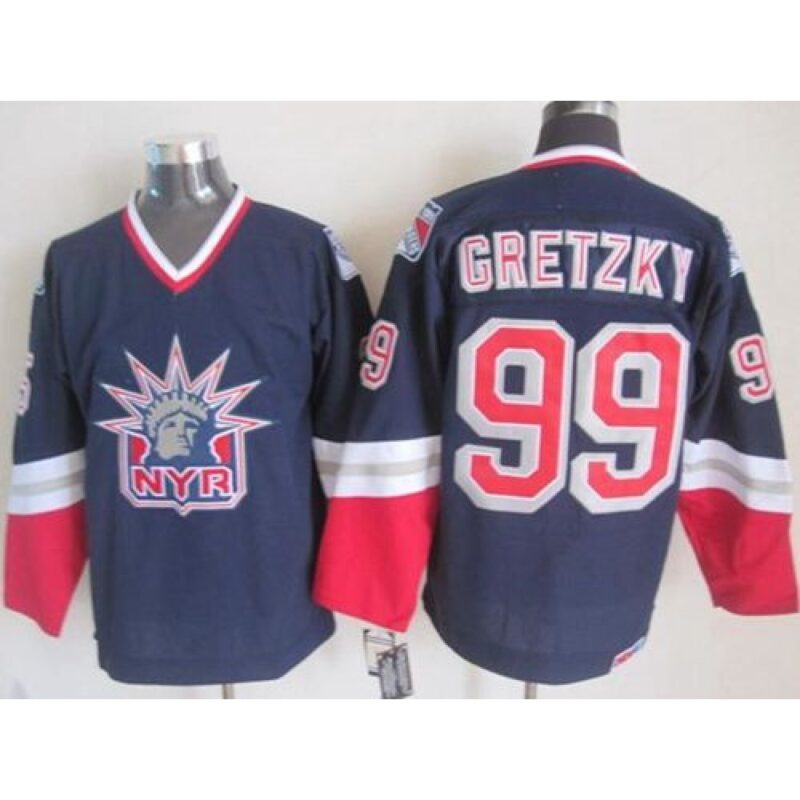 6861813da4dfe_1 Rangers #99 Wayne Gretzky Navy Blue CCM Statue of Liberty Stitched NHL Jersey