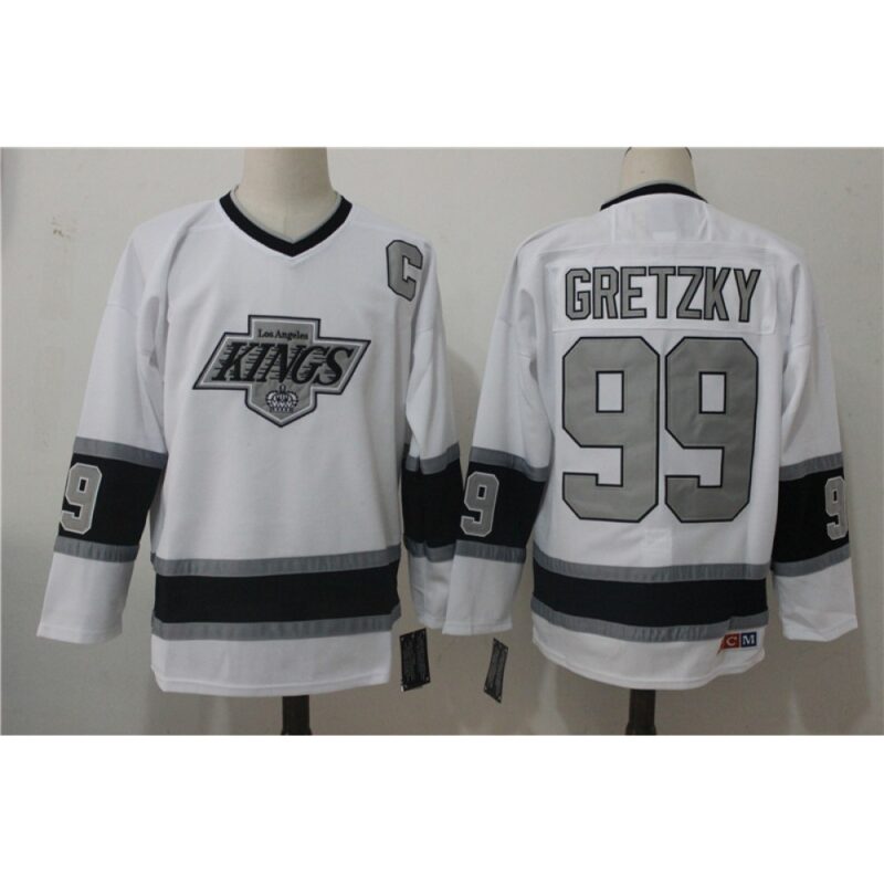 686181728badb_1 Men's Los Angeles Kings #99 Wayne Gretzky White Throwback CCM Stitched NHL Jersey
