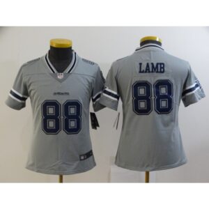 6861819312ab2_1 Youth Dallas Cowboys #88 CeeDee Lamb Gray Vapor Untouchable Limited Stitched Jersey