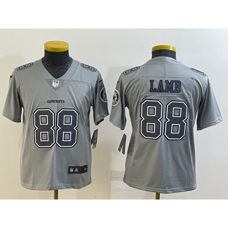 686181d97830a_1 Youth Dallas Cowboys #88 CeeDee Lamb Grey Atmosphere Fashion Stitched Jersey
