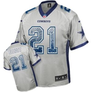686181e043a74_1 Cowboys #21 Ezekiel Elliott Grey Youth Stitched NFL Elite Drift Fashion Jersey