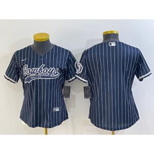 686181fc579c1_1 Youth Dallas Cowboys Blank Navy With Patch Cool Base Stitched Baseball Jersey