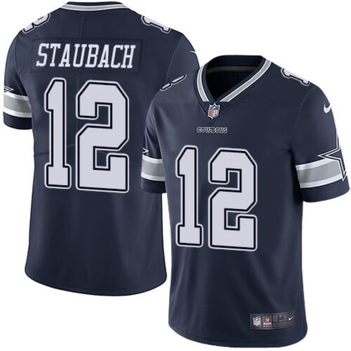 68618248c155a_1 Youth Dallas Cowboys #12 Roger Staubach Navy Vapor Untouchable Limited Stitched Jersey