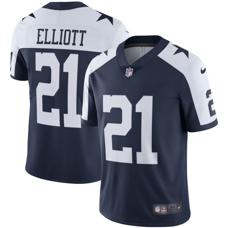 68618250e3e3b_1 Youth Dallas Cowboys #21 Ezekiel Elliott Navy Blue Thanksgiving Vapor Untouchable Limited Stitched NFL Jersey
