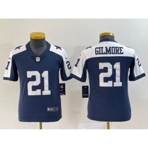 686182540c871_1 Youth Dallas Cowboys #21 Stephon Gilmore Navy Thanksgiving Limited Stitched Football Jersey
