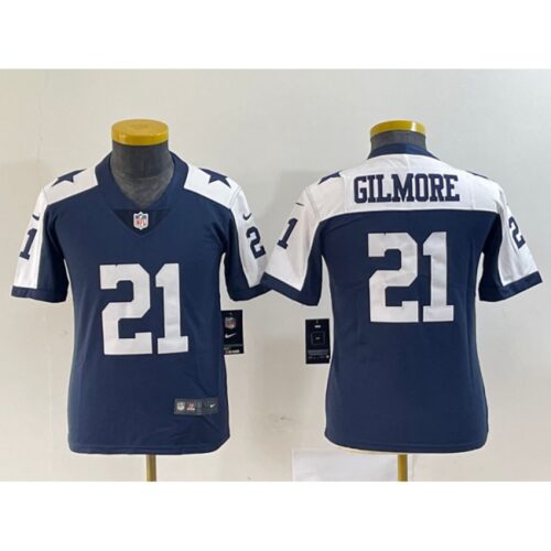 686182540c871_1 Youth Dallas Cowboys #21 Stephon Gilmore Navy Thanksgiving Limited Stitched Football Jersey