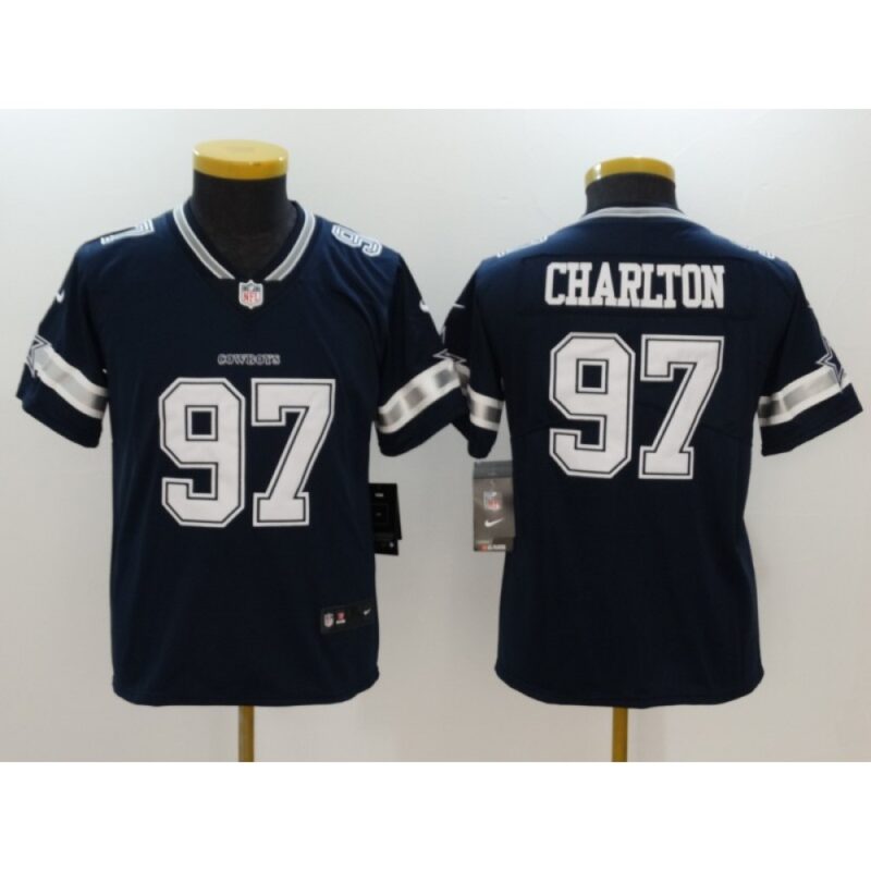 6861825becdc7_1 Youth Dallas Cowboys #97 Taco Charlton Navy Vapor Untouchable Limited Jersey