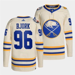 686182d68f3b9_1 Men's Buffalo Sabres #96 Anders Bjork 2022 Cream Heritage Classic Cream Stitched Jersey