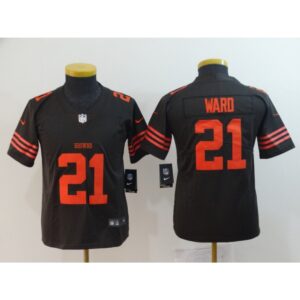 686183045d227_1 Youth Cleveland Browns #21 Denzel Ward Brown Color Rush Stitched NFL Limited Jersey