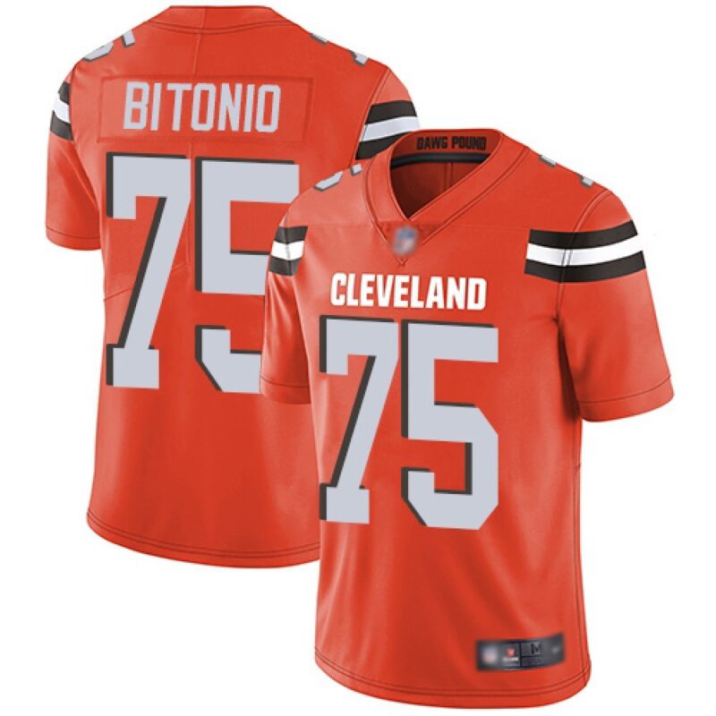 6861834b67cd7_1 Youth Cleveland Browns #75 Joel Bitonio Orange Vapor Untouchable Limited Stitched NFL Jersey