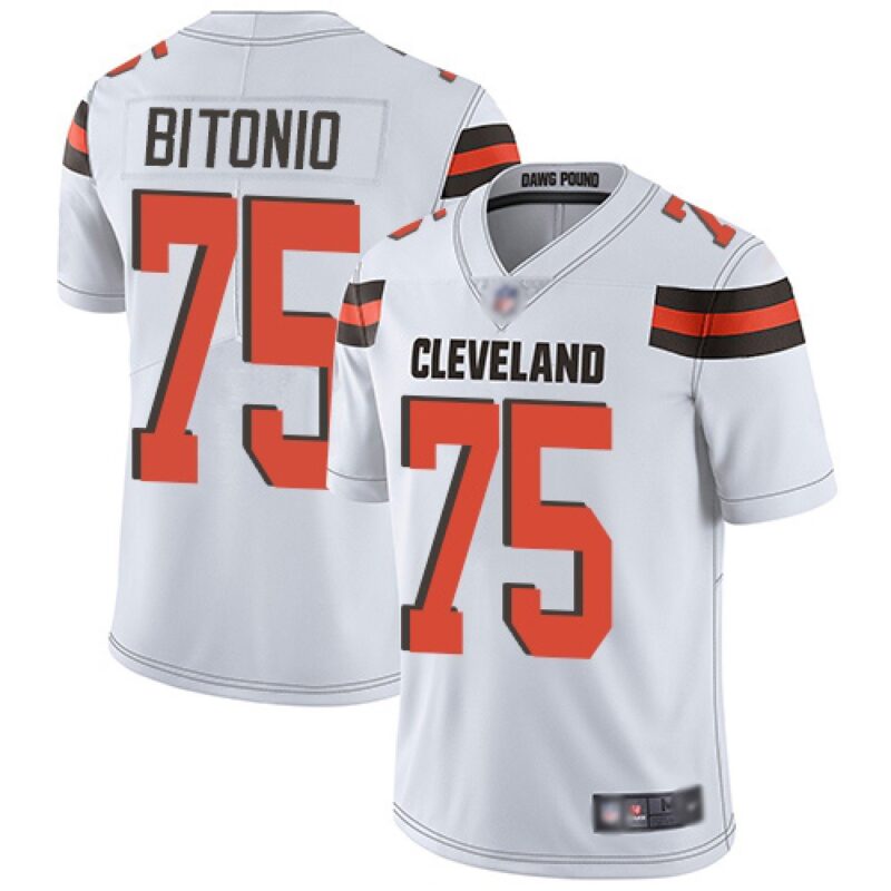 68618350a6df8_1 Youth Cleveland Browns #75 Joel Bitonio White Vapor Untouchable Limited Stitched NFL Jersey